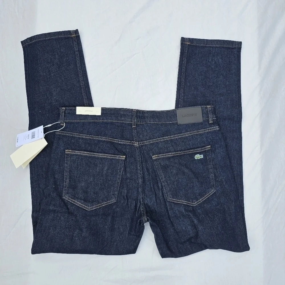 LACOSTEMen's Slim-Fit Stretch Solid Jeans dark wash color ML4 size W36×32L
